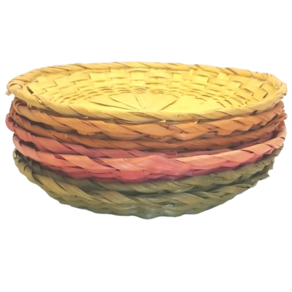 Colourful BOHO Woven Rattan Basket Wall Decor